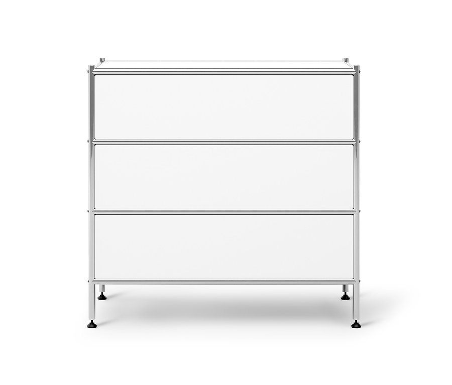 Weiße Kommode Metall »CN3« mit 3 Schubladen.