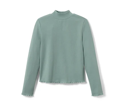 Grünes Kinder-Langarmshirt.