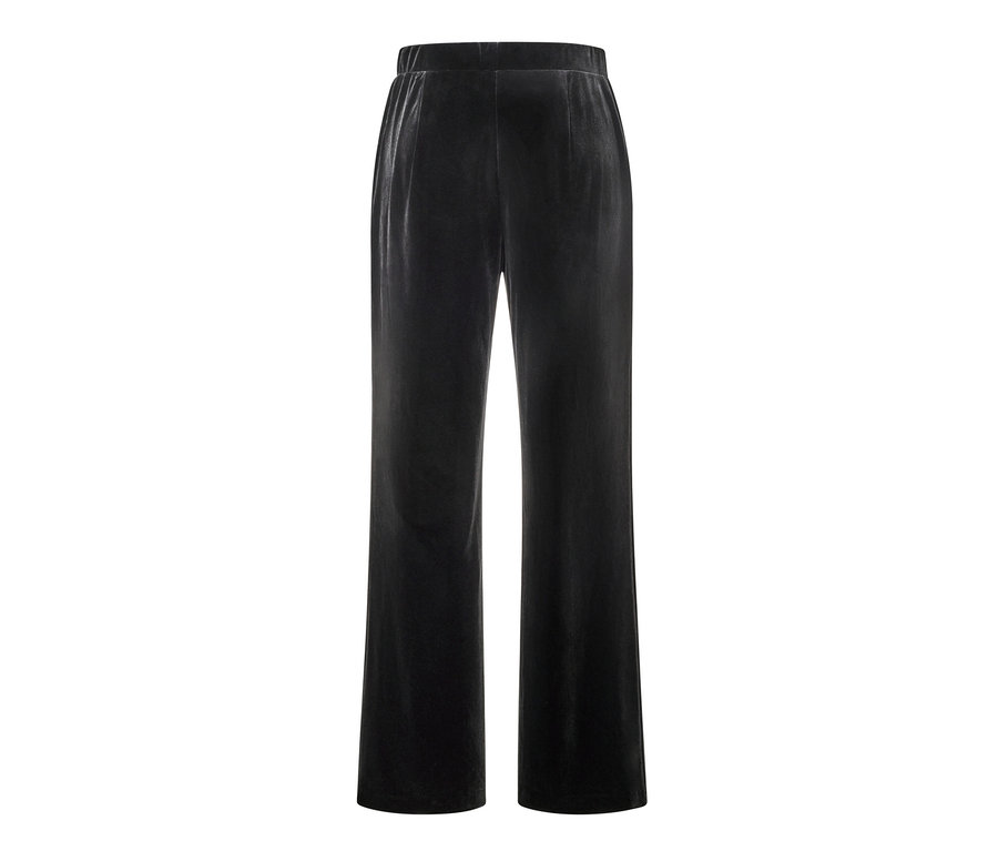Schwarze Samt-Palazzohose.