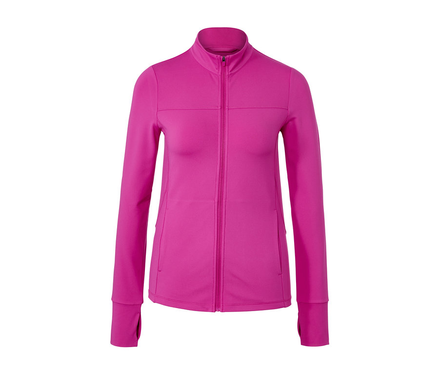 Pinke Sportjacke mit Reißverschluss.