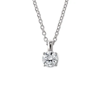 Eine 925 Silber Kette Solitär.