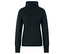 Dunkelblauer Rollkragenpullover.