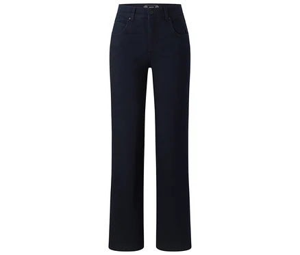 Dunkelblaue Angels Denim »Lara«, Straight Fit auf weißem Hintergrund.