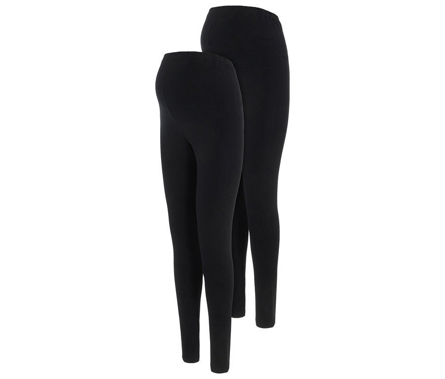 Zwei schwarze MAMALICIOUS MLEMMA LONG LEGGING 2-P A. E. NOOS Leggings liegen nebeneinander.