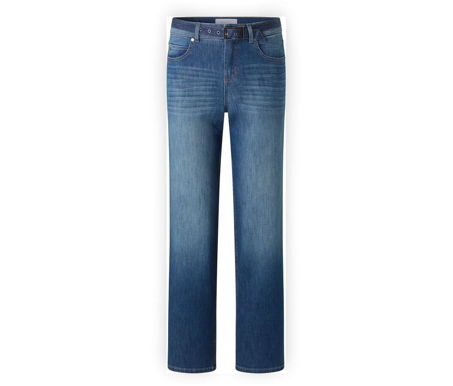 Blaue Angels Denim »Lara City« Straight Fit Jeans mit Gürtel und Gürtelschlaufen.