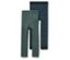 Zwei Kinder Leggings: eine grüne und eine blau-schwarz gestreifte.