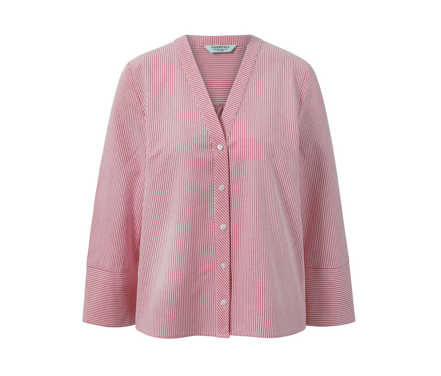 Gestreifte Bluse, rosé-weiß.