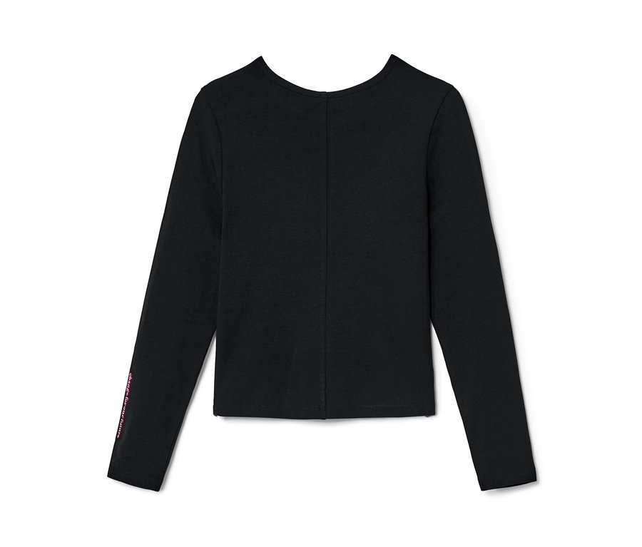 Schwarzes Kinder-Langarmshirt.