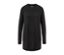 Langer, schwarzer Strickpullover.