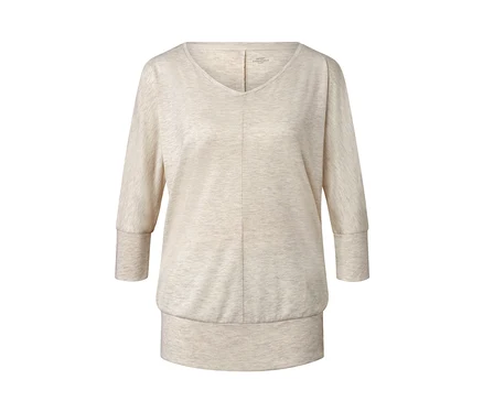 Beiges Yogashirt.