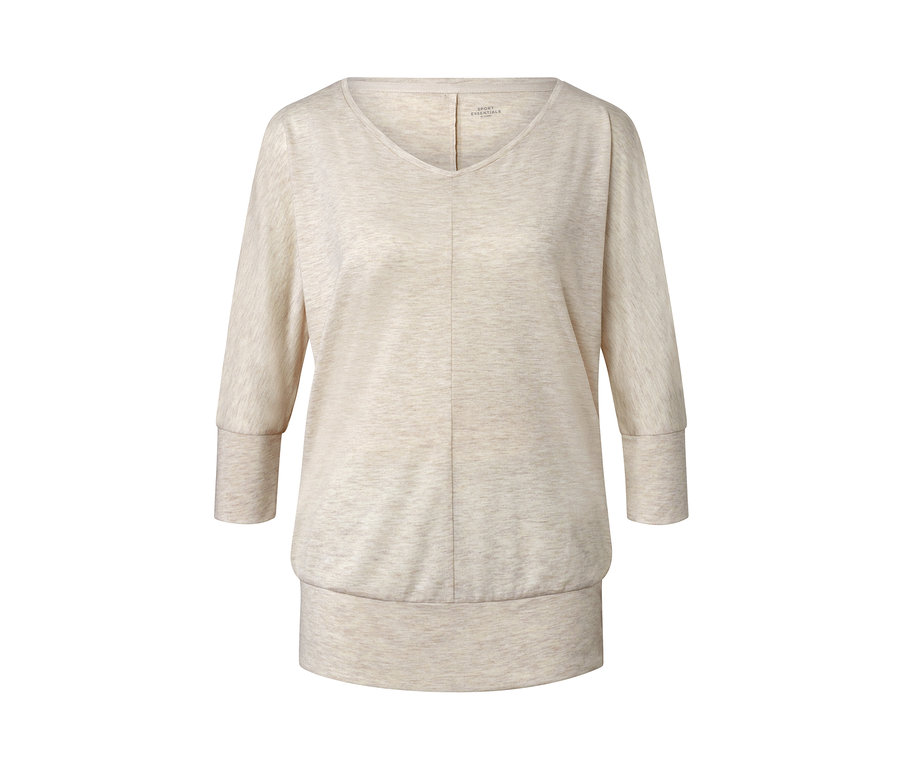 Beiges Yogashirt.