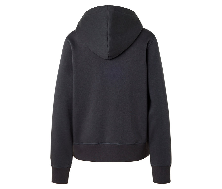 Dunkelblauer Hoodie von hinten.