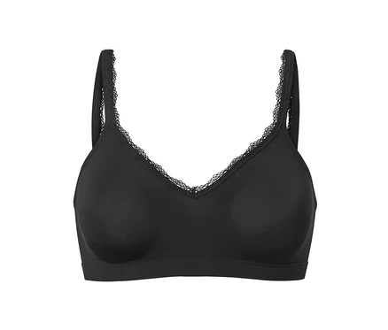 Schwarzer Seamless-Soft-BH mit Spitze.