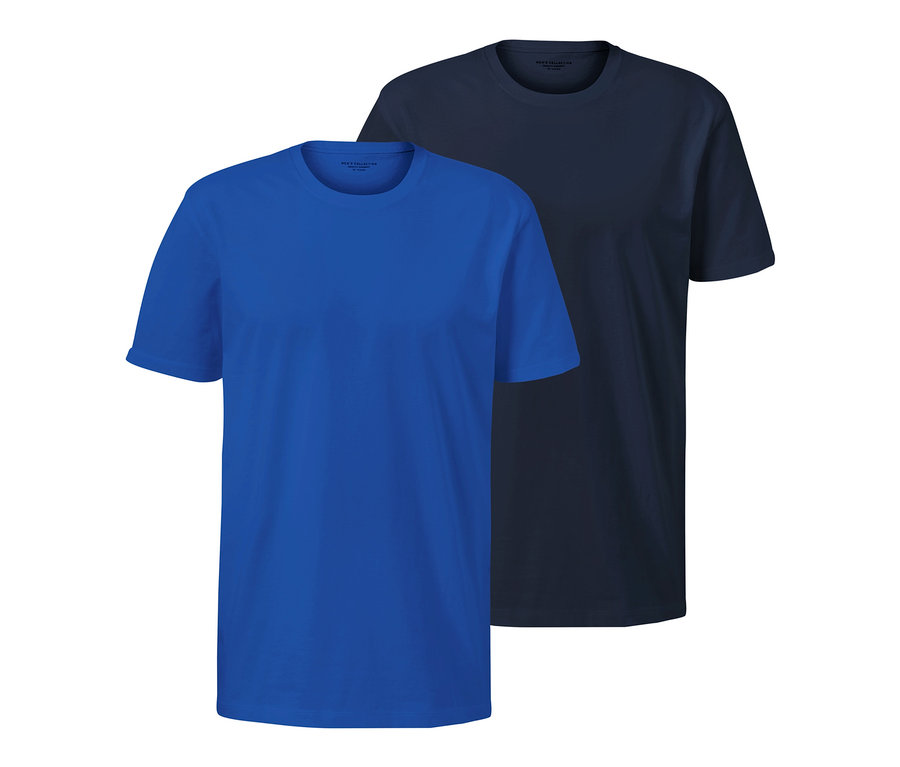 Zwei T-Shirts: ein blaues und ein marineblaues.