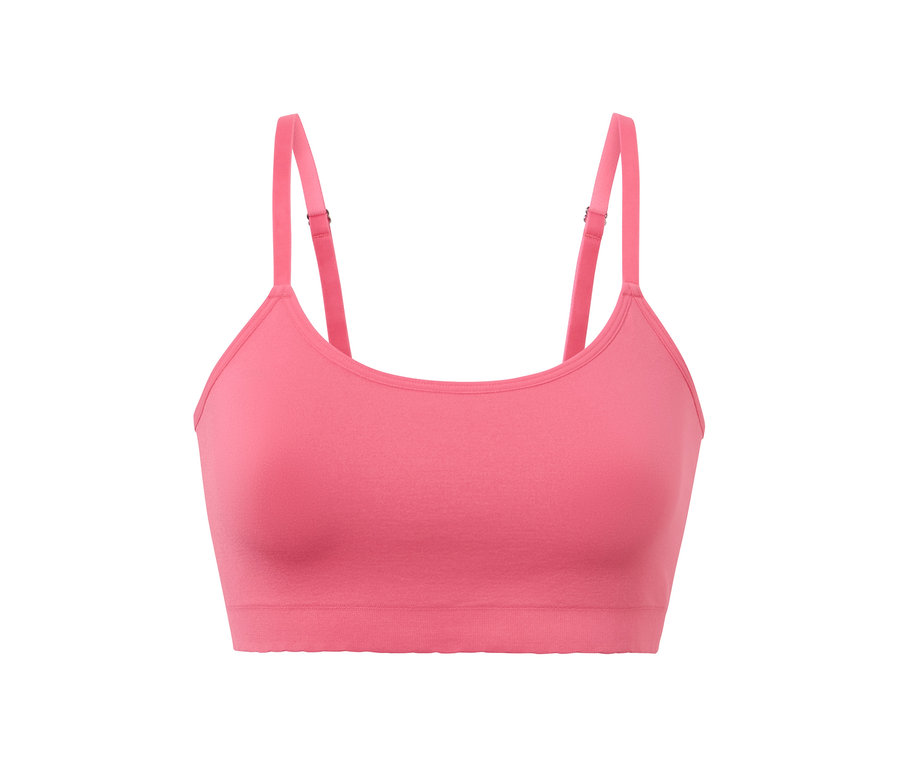 Pinkes Seamless-Bustier mit Spitze.