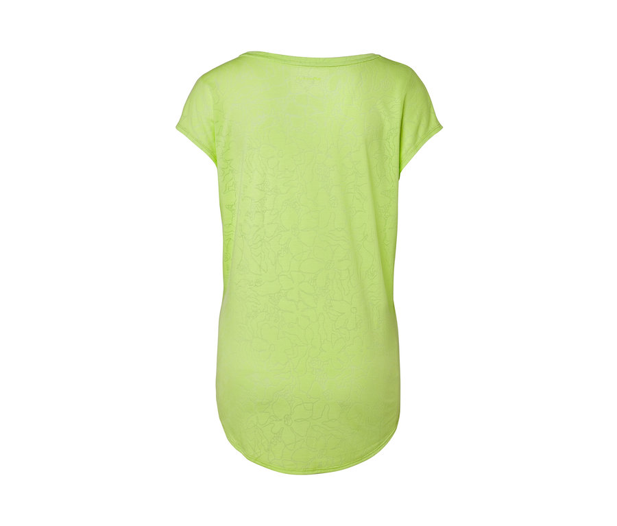 Rückansicht eines Sportshirts in Lime.