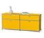 Gelbes Sideboard Metall »CN3« mit 2 Klappenfächern und 2 Schubladen.