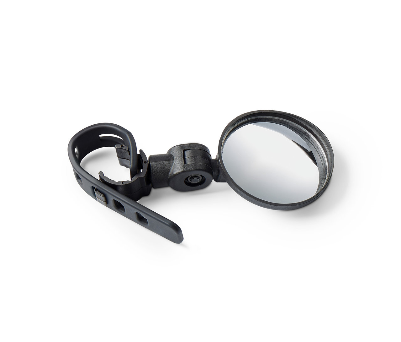 Ein Mini-Fahrradspiegel in Schwarz.