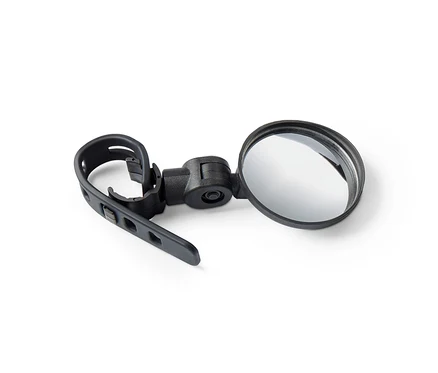 Ein Mini-Fahrradspiegel in Schwarz.