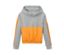 Grau-gelb melierter Cropped-Hoodie.