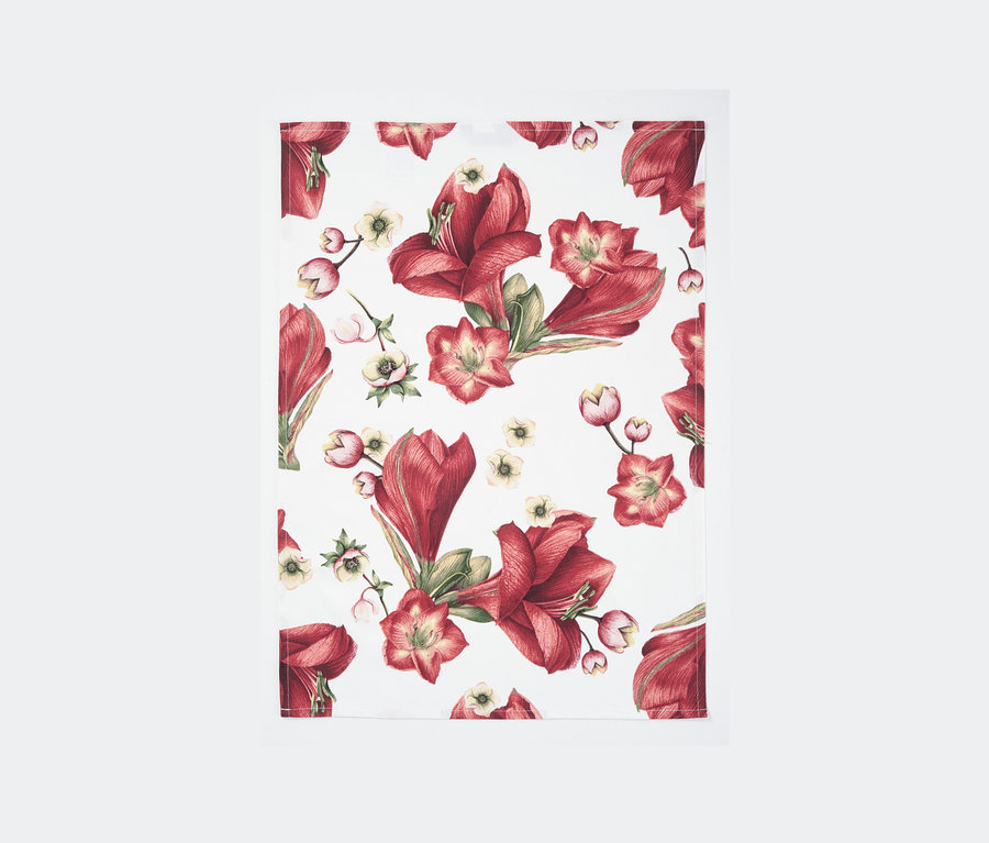 Blumenmuster auf 3 Geschirrtüchern.