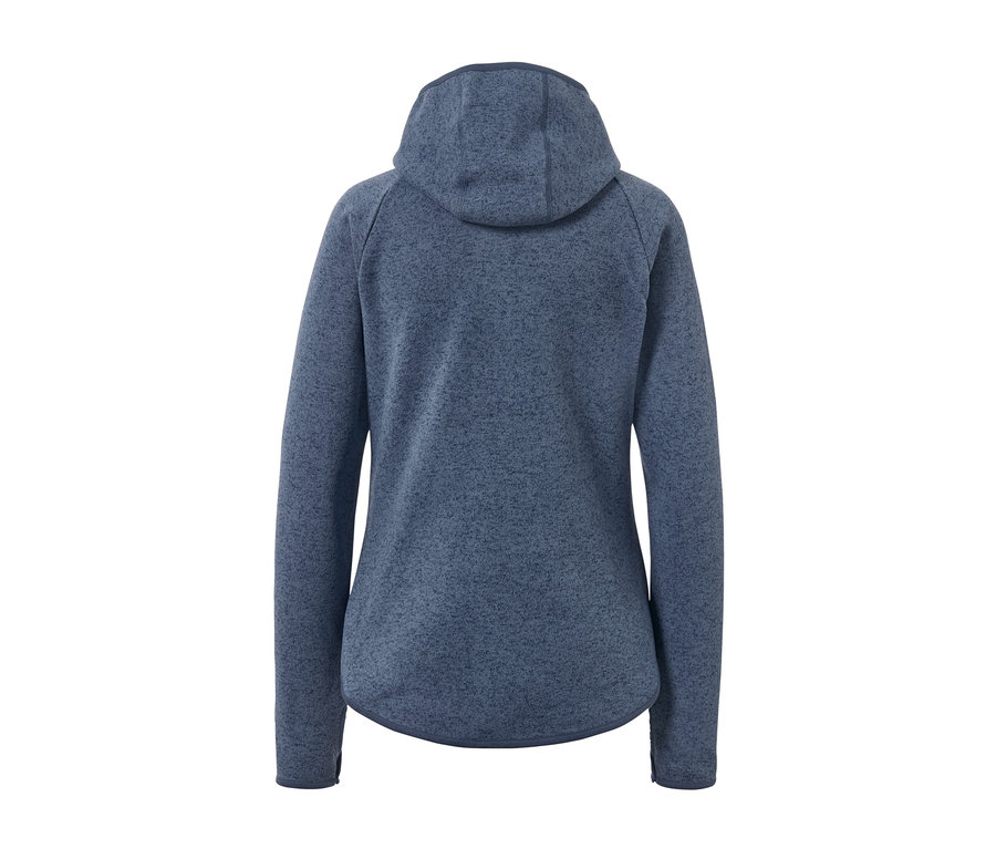 Rückansicht der Strickfleece-Jacke.