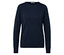 Marineblauer Pullover mit langen Ärmeln auf weißem Hintergrund.