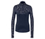 Dunkelblaues Langarmshirt mit abstraktem Muster.