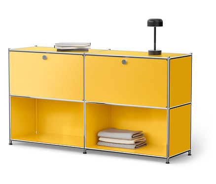Sideboard Metall »CN3« mit 2 versetzbaren Klappenfächern, gelb