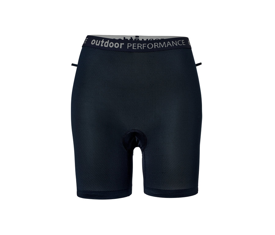 Von vorn ist eine marineblaue Radunterhose »Pro« zu sehen.