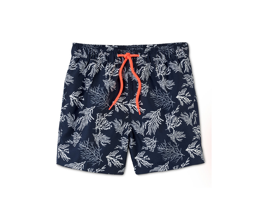Blaue Kinder-Badeshorts mit Alloverprint.