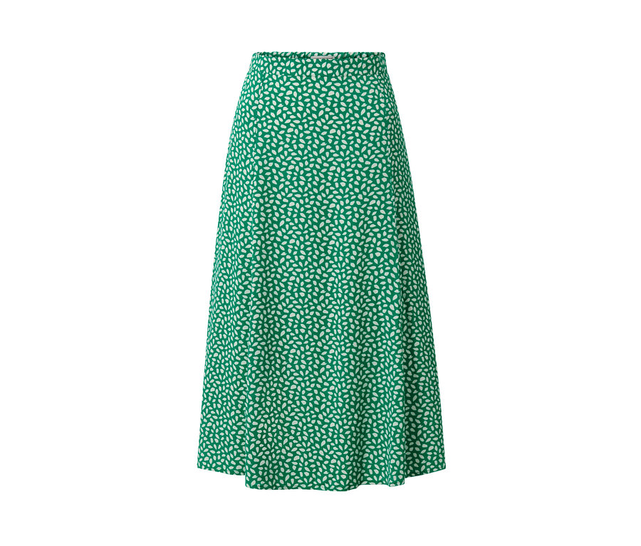 Grüner bedruckter Midirock.