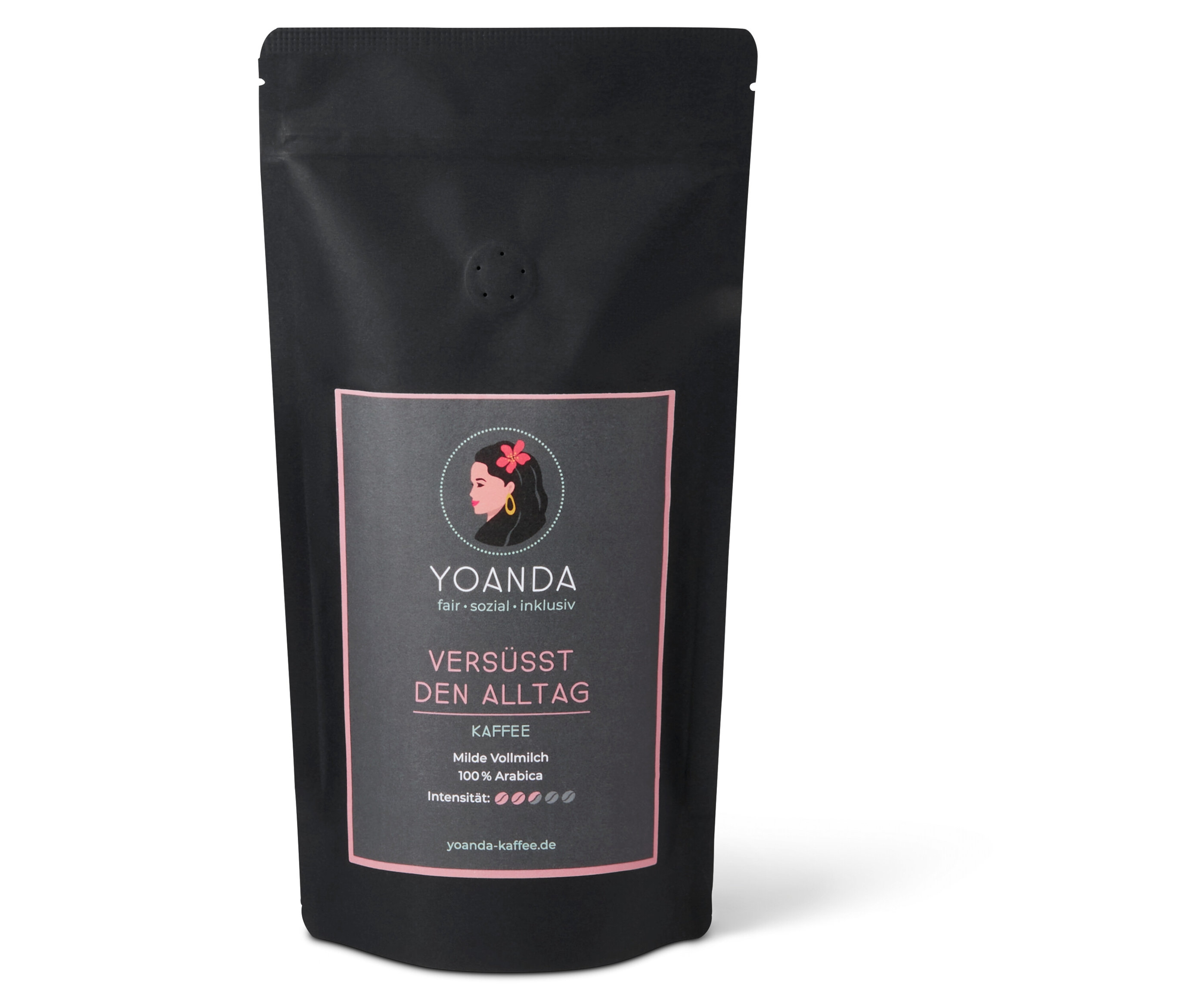 Eine Packung Yoanda - Versüßt den Alltag Filterkaffee - 250 g Ganze Bohne.