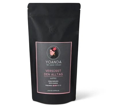 Eine Packung Yoanda - Versüßt den Alltag Filterkaffee - 250 g Ganze Bohne.