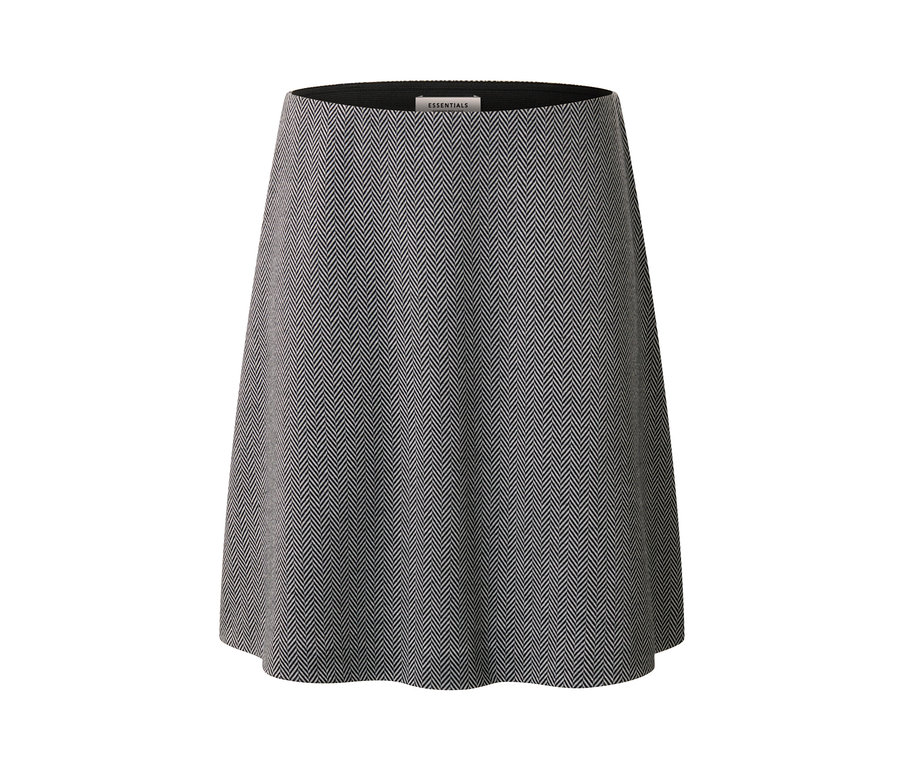 Grauer Sweatrock mit schwarzem Bund.