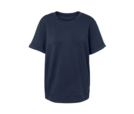 Dunkelblaues Shirt aus Modalmix mit kurzen Ärmeln.