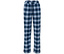 Eine blau karierte Schlafanzughose mit Kordelzug.