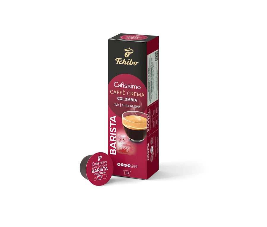 Packung und Kapsel Cafissimo BARISTA Caffè Crema Colombia - 10 Kapseln 535548.
