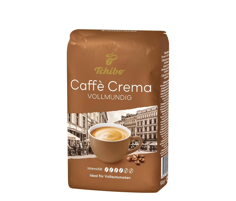 Eine Packung Caffè Crema Vollmundig Kaffeebohnen.