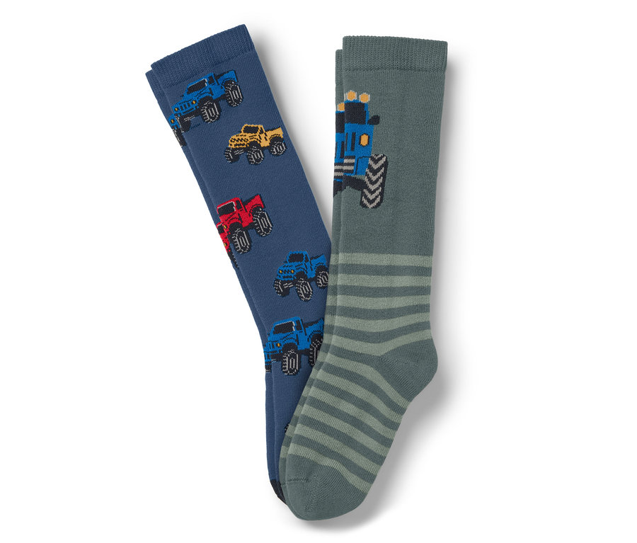 Zwei Paar Kinder-Gummistiefel-Socken, Trucks.