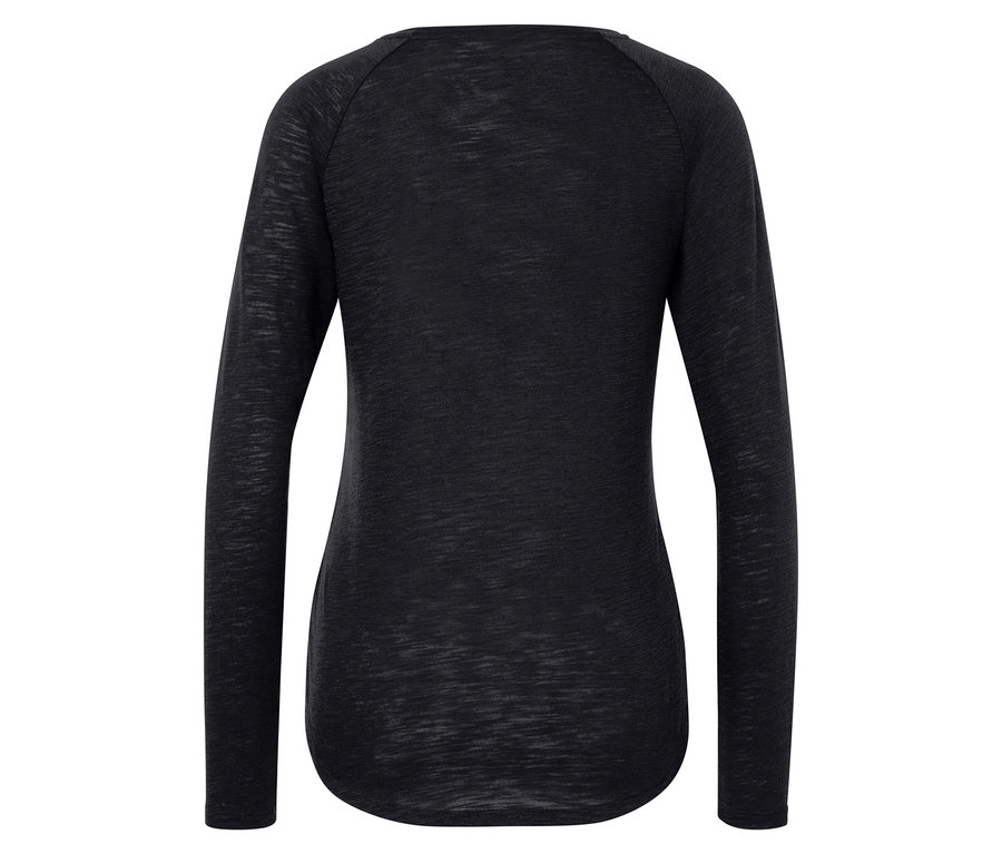 Schwarzes Langarmshirt von hinten.