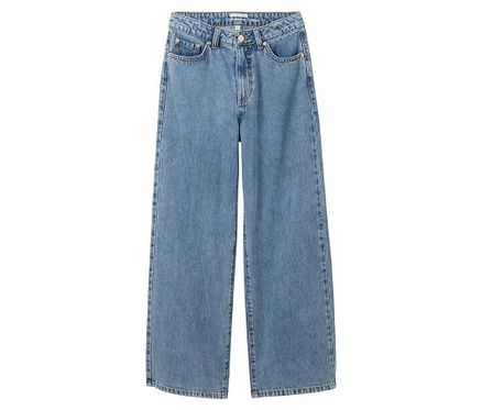 Eine hellblaue Wide-Leg Jeans.
