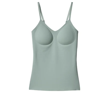 Hellgrünes Tanktop mit V-Ausschnitt und eingebautem BH.