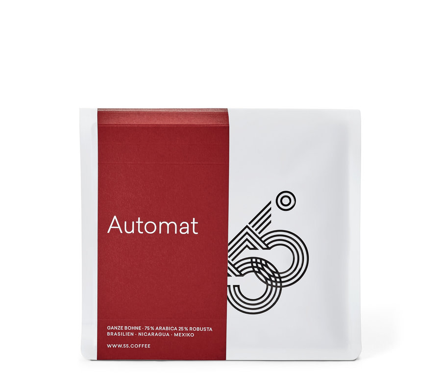Packung 55 Degrees - Automat Caffè Crema - 250 g Ganze Bohne.