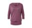 Mauves Yogashirt mit Dreiviertelärmeln.
