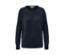 Dunkelblauer Merino-Feinstrickpullover.