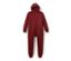 Roter Kinder-Lounge-Onesie mit Kapuze und Reißverschluss.