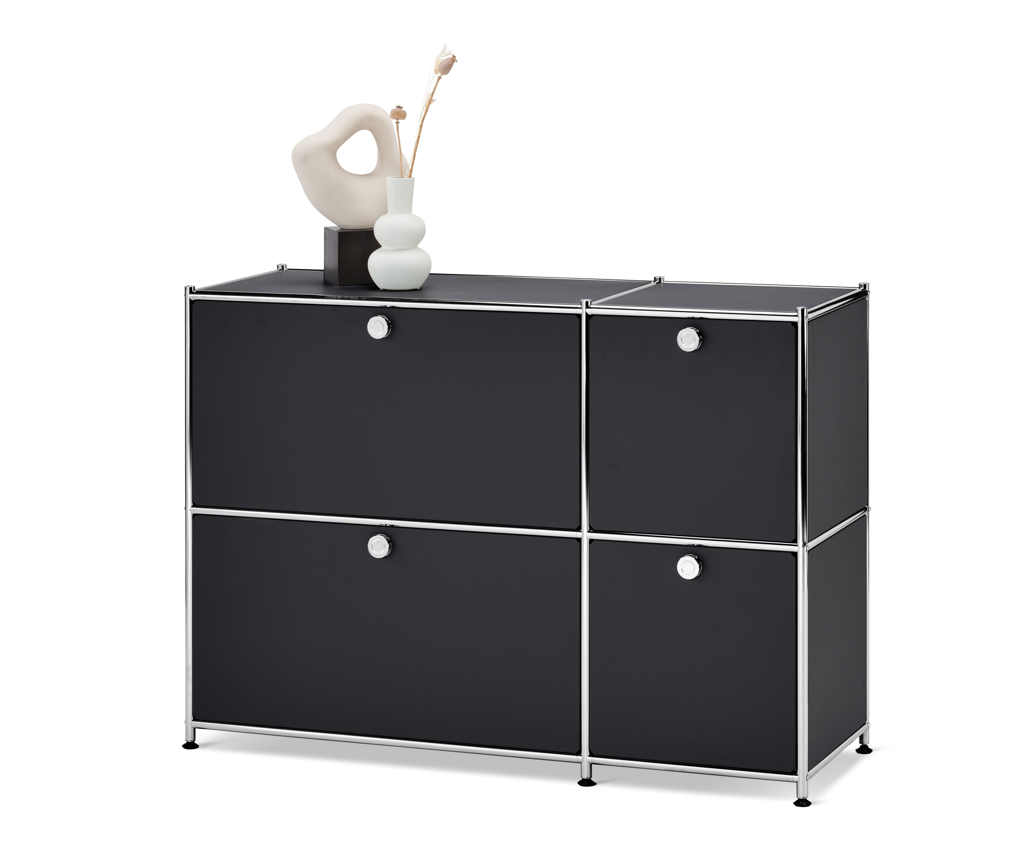 Schwarzes Sideboard »CN3« mit 4 Klappen.