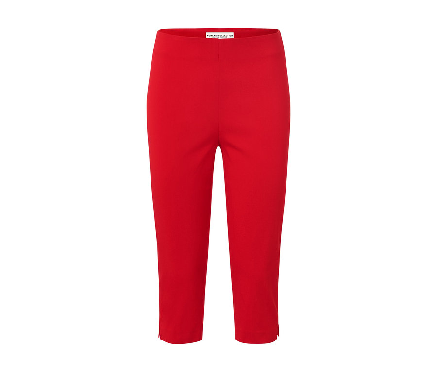 Eine rote 3/4-Stretchhose.