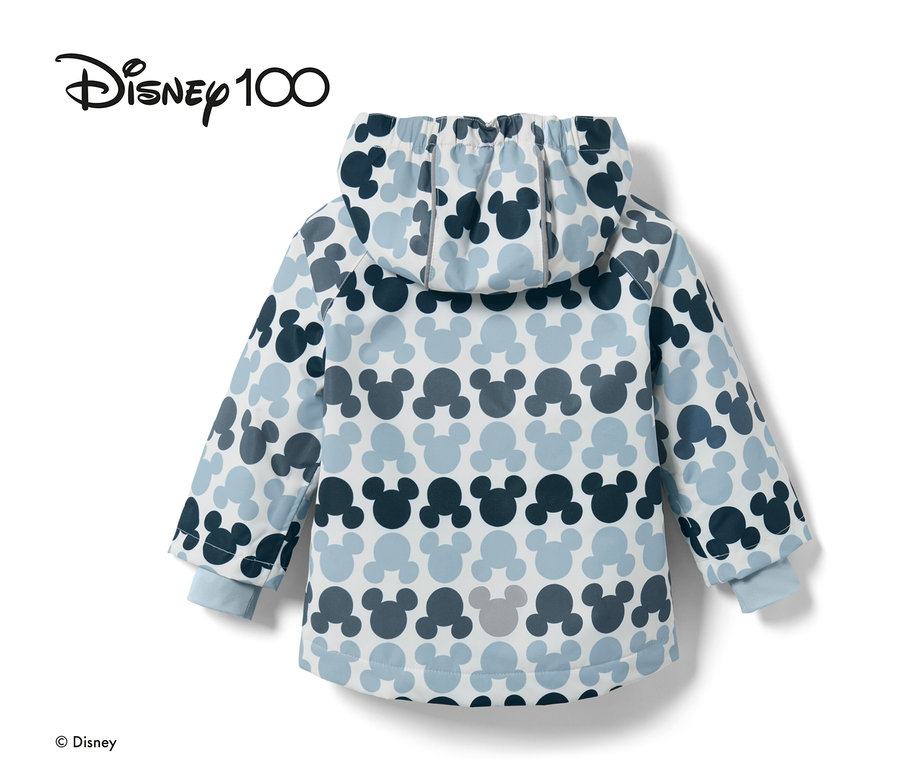 Blaue Kleinkind-Thermo-Regenjacke »Micky« mit Mickey Mouse-Muster.
